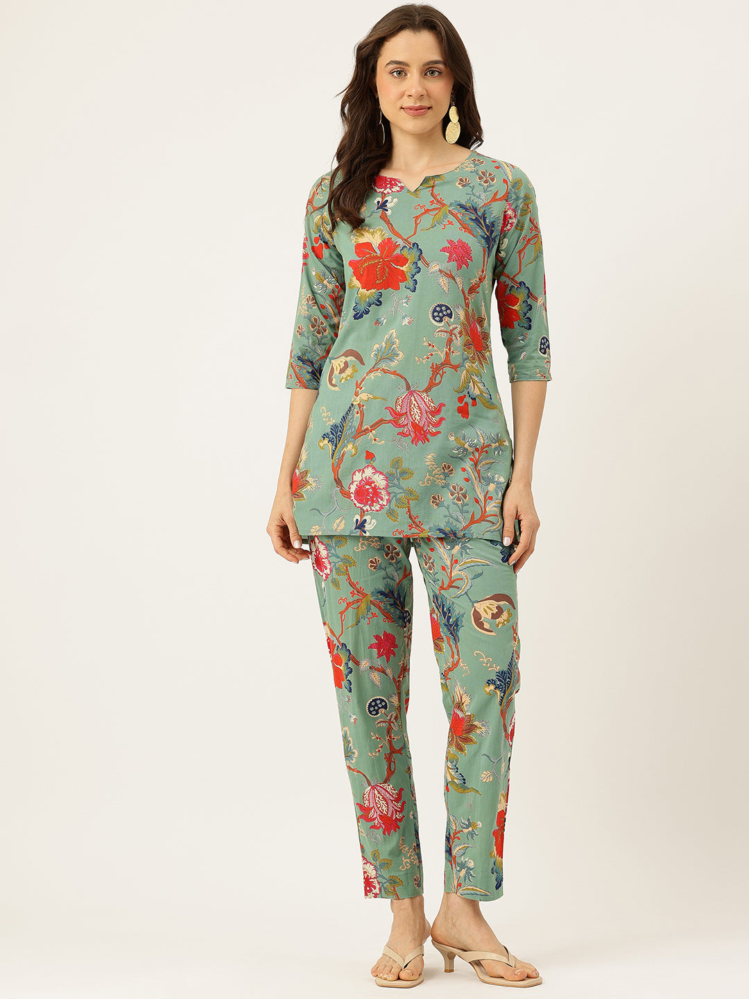 Printed Cotton Kurti & Pant Set “ Breezy Prints, Chic Fit