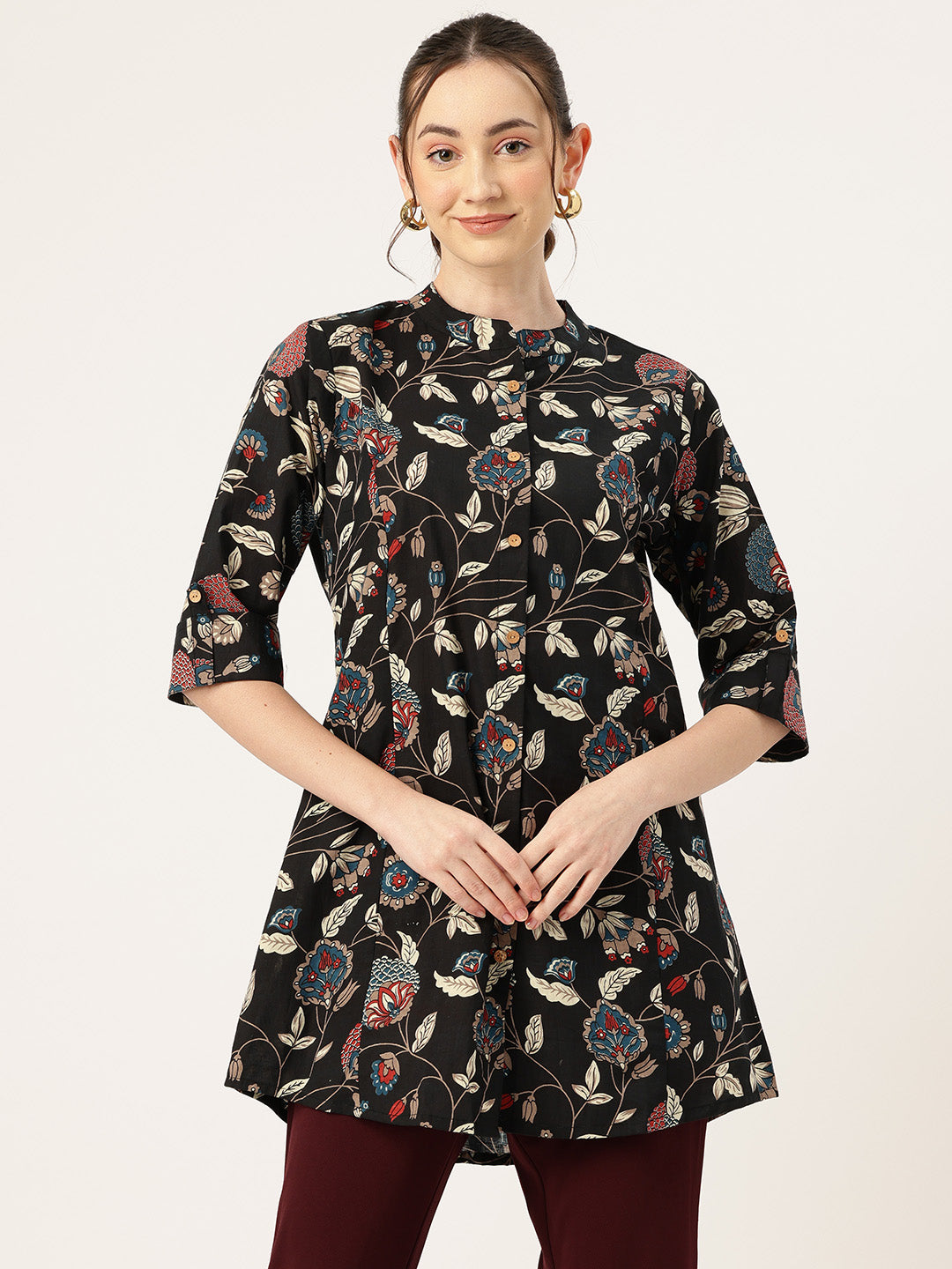 Printed Mandarin Shirt “ Casual & Chic