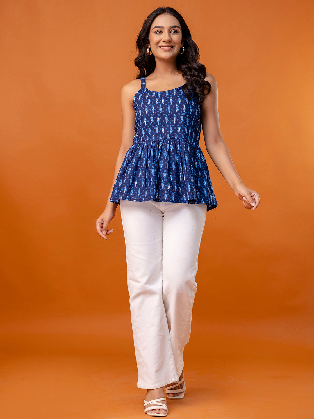 Strappy Peplum Top “ Flattering Fit, All-Day Comfort, Sizes XS“XXL.