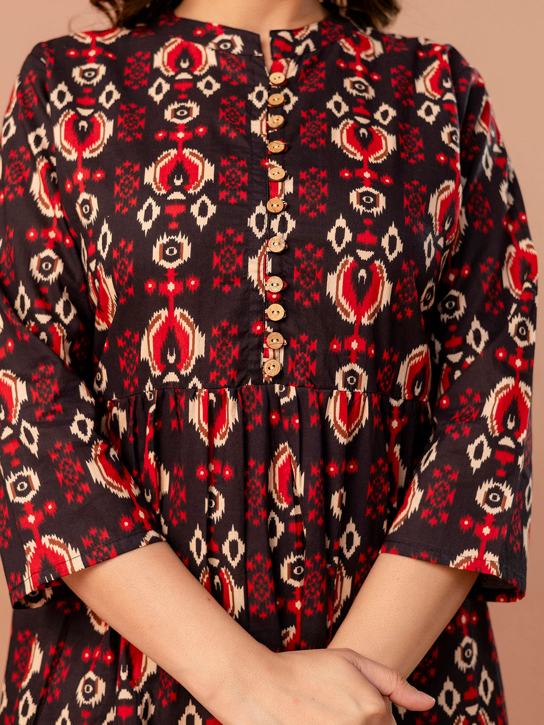 Top “ Mandarin Collar, 3/4 Sleeves, Flattering Fit (Sizes S“XXL)