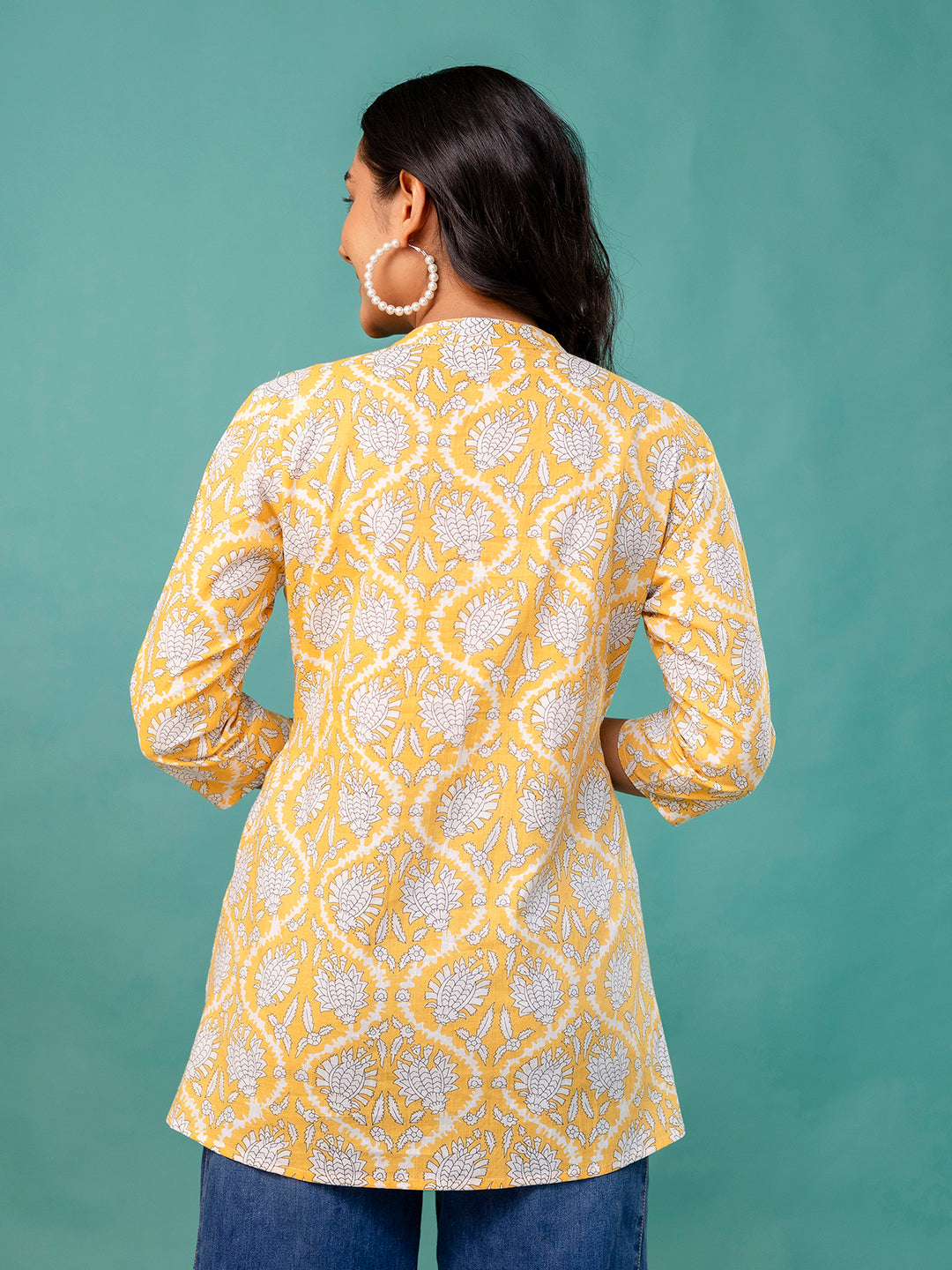 Top “ Mandarin Collar, 3/4 Sleeves, Flattering Fit (Sizes S“XXL)
