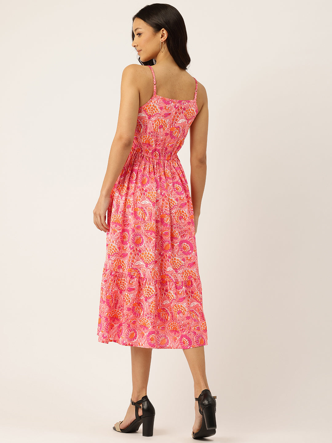 Womens Floral Print Rayon Flared Dress | Soft & Lightweight | Casual Fit | Sizes XS“XXL