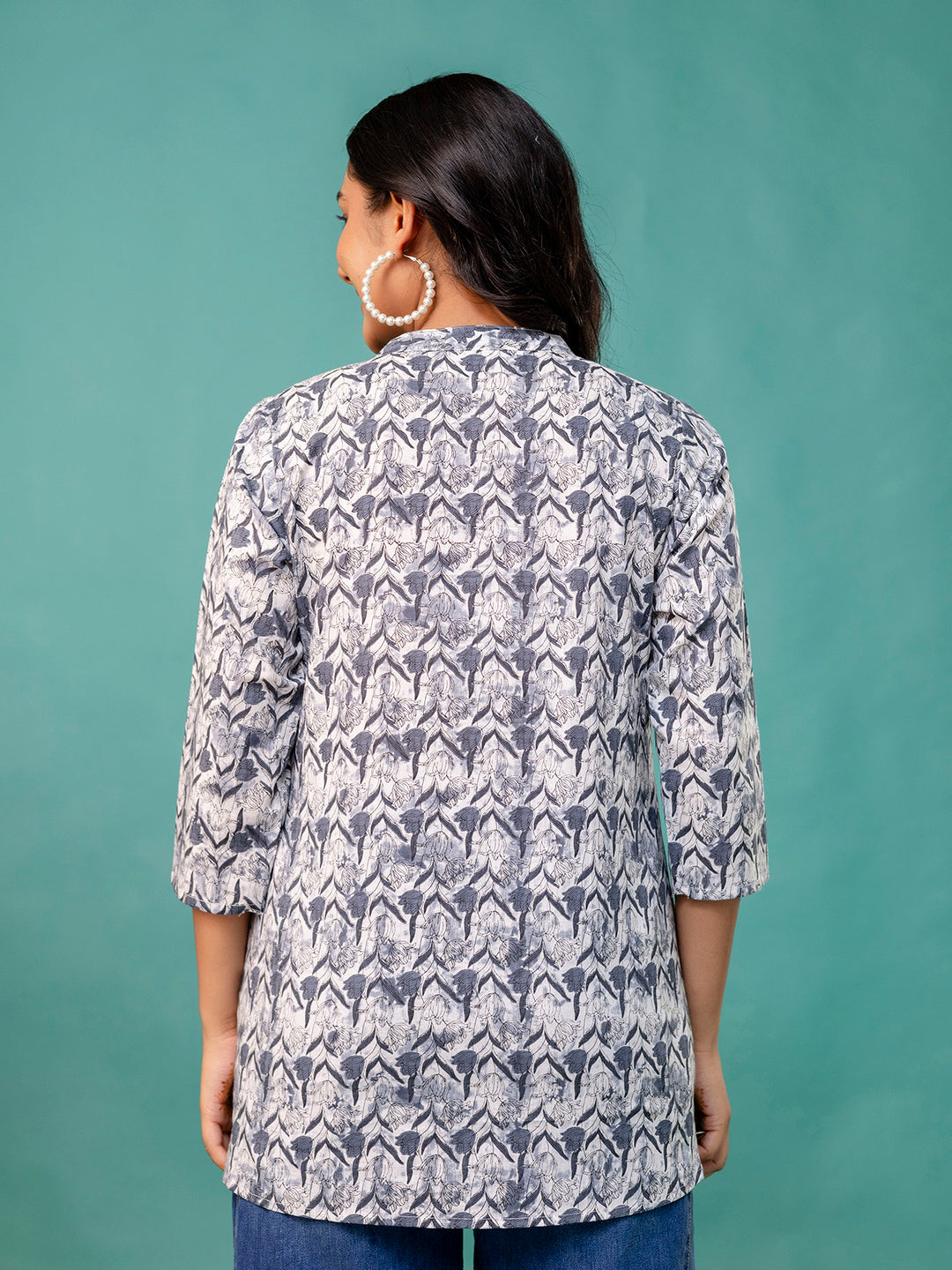 Tunic “ Mandarin Collar, 3/4 Sleeves, Flattering Fit (Sizes S“XXL)