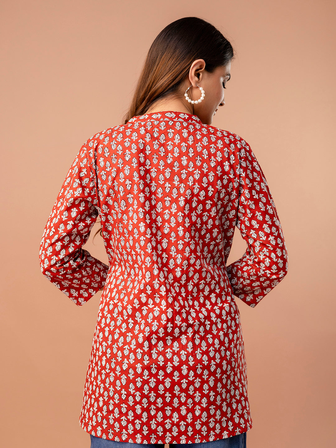 Top “ Mandarin Collar, 3/4 Sleeves, Flattering Fit (Sizes S“XXL)