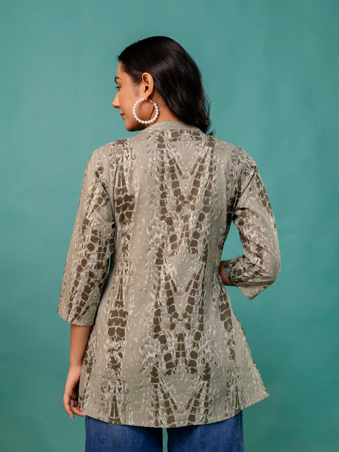 Tunic “ Mandarin Collar, 3/4 Sleeves, Flattering Fit (Sizes S“XXL)