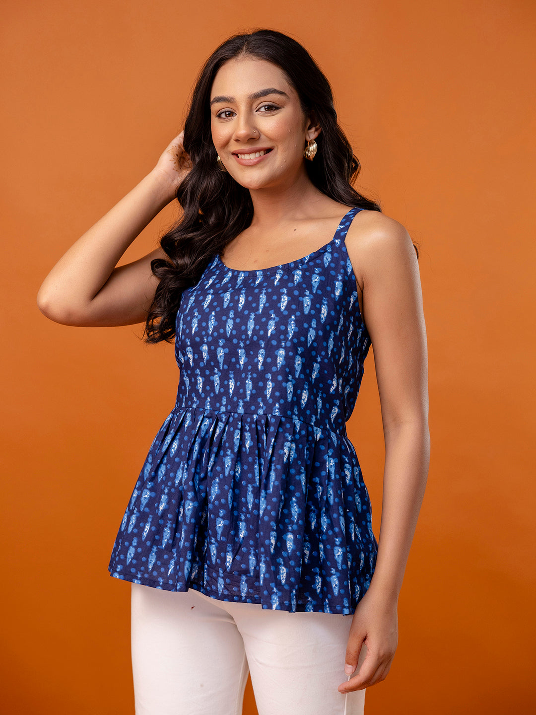 Strappy Peplum Top “ Flattering Fit, All-Day Comfort, Sizes XS“XXL.