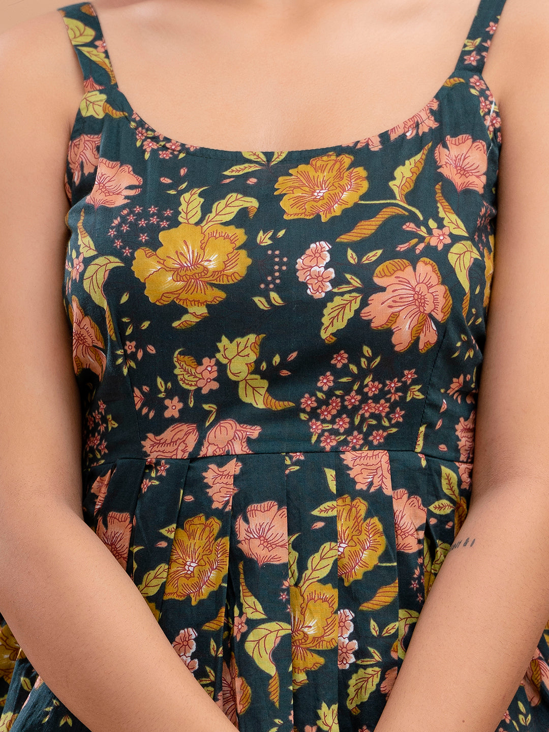 Floral Print Cotton Peplum Top