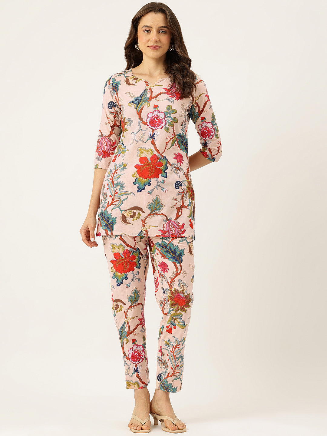 Printed Cotton Kurti &amp; Pant Set “ Breezy Prints, Chic Fit