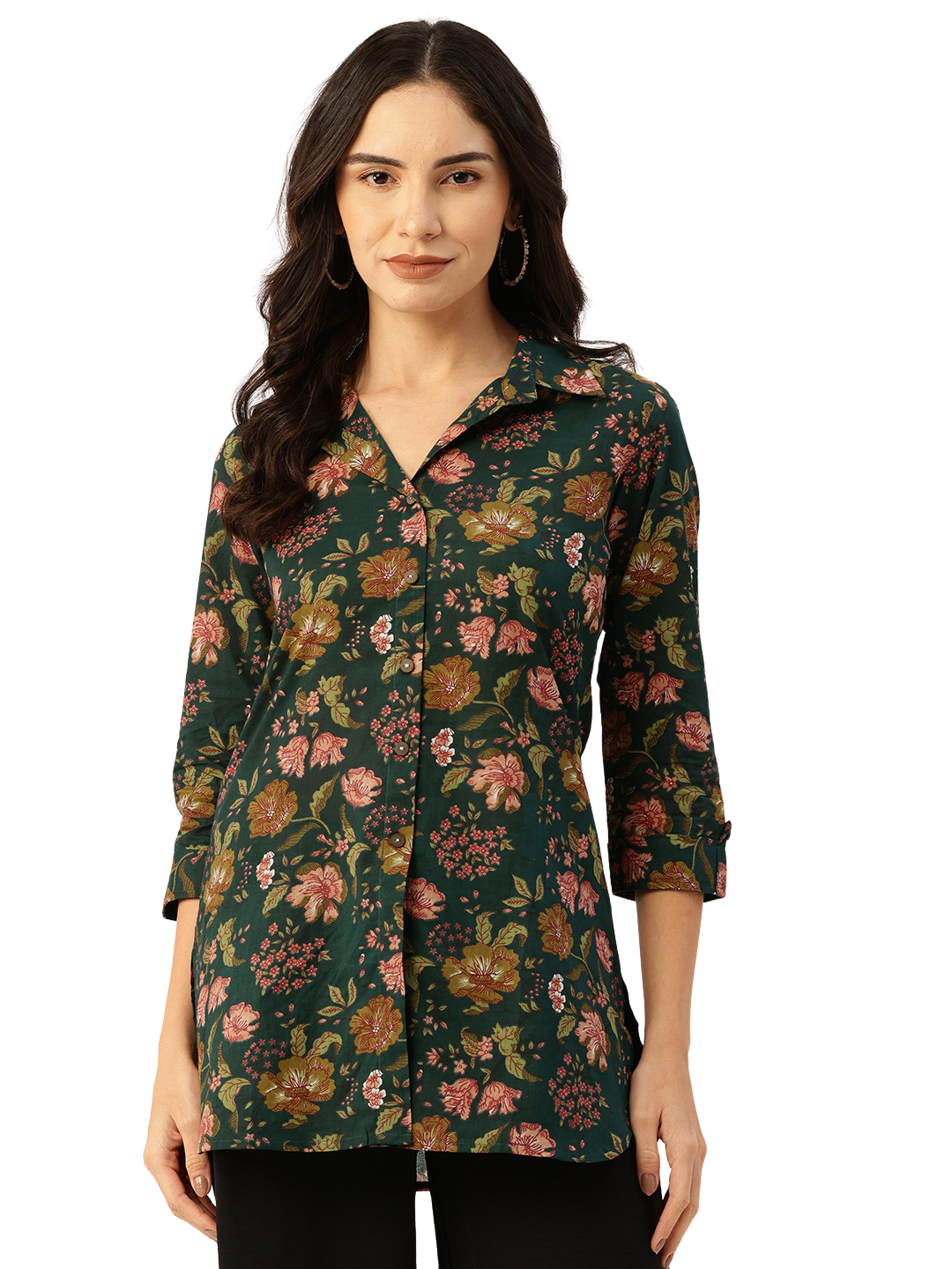 Versatile Collared Shirt with 3/4 Sleeves for Women “ Elegant &amp; Casual