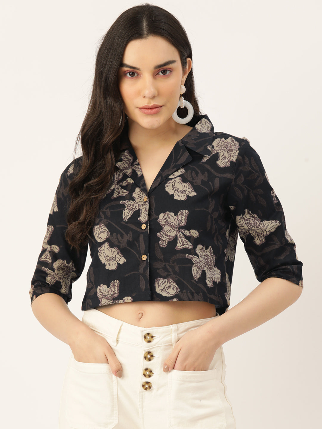Collar Crop Top