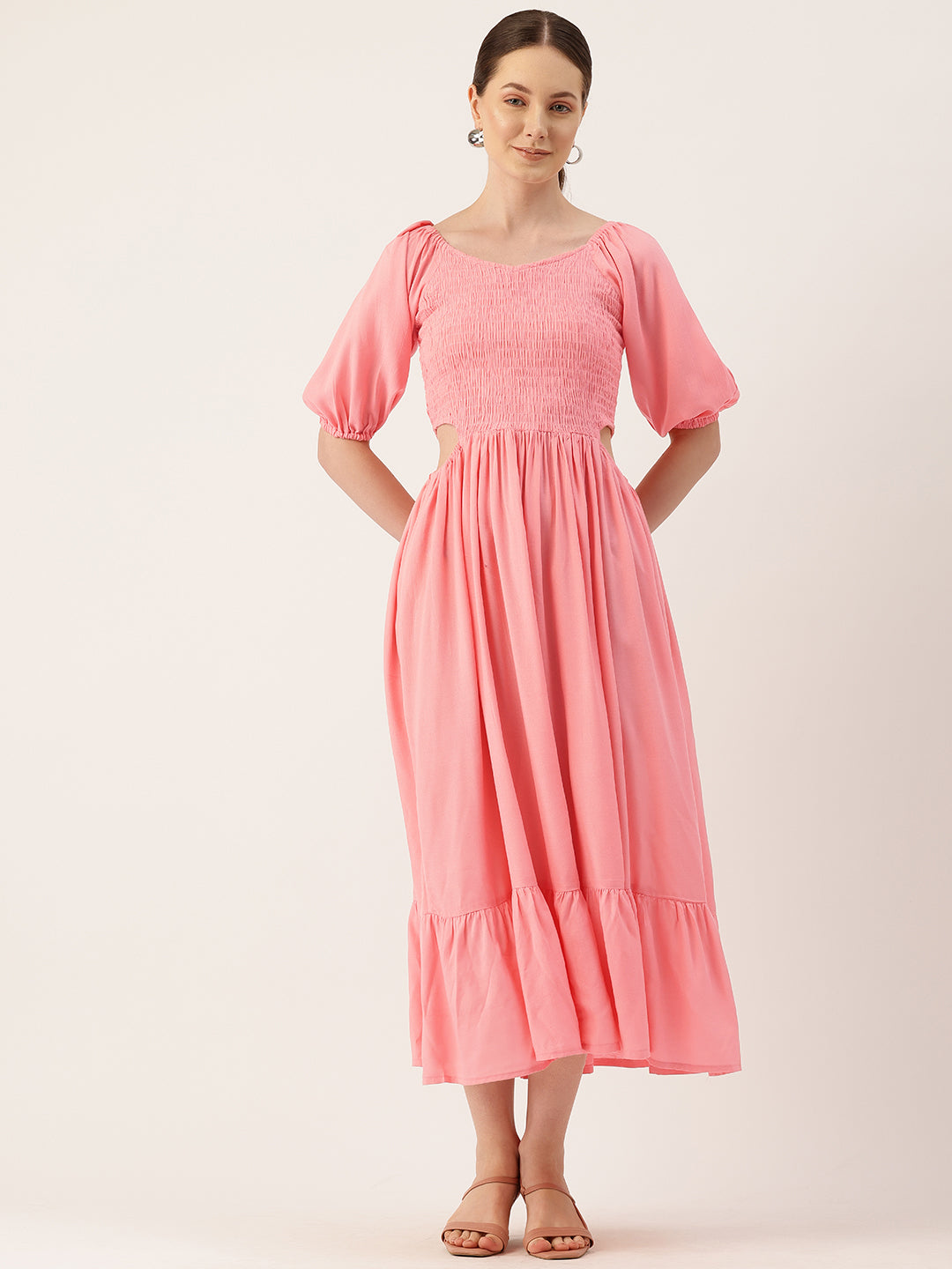 Womens Floral Print Rayon Flared Dress | Soft &amp; Lightweight | Casual Fit | Sizes XS“XXL