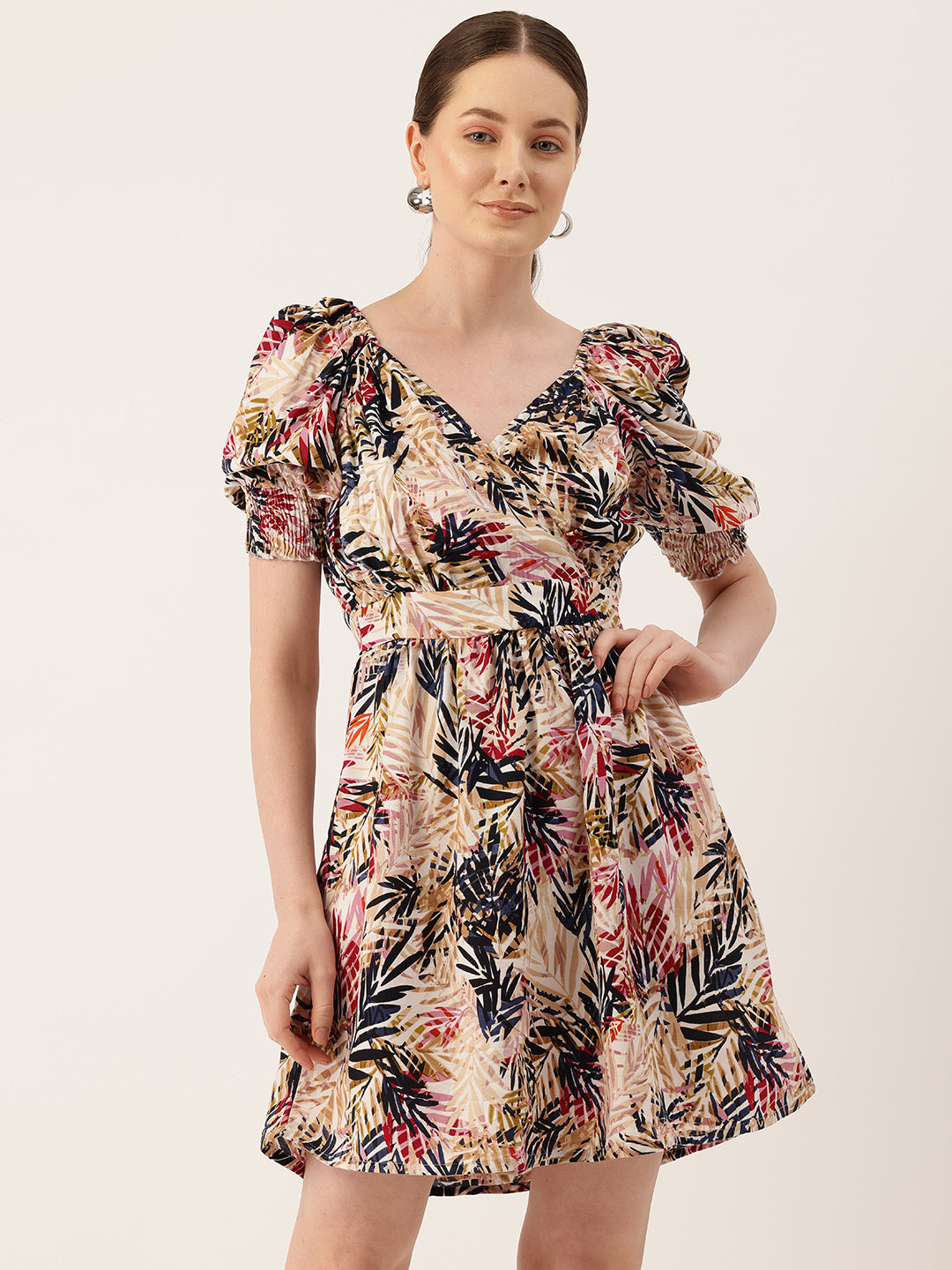 Womens Floral Print Rayon Flared Dress | Soft &amp; Lightweight | Casual Fit | Sizes XS“XXL