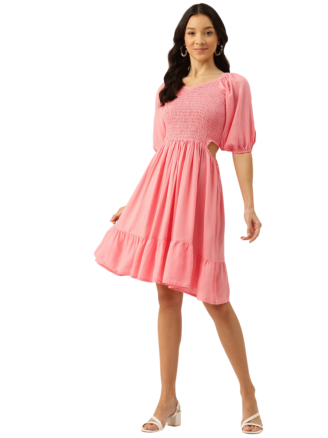 Womens Floral Print Rayon Flared Dress | Soft &amp; Lightweight | Casual Fit | Sizes XS“XXL
