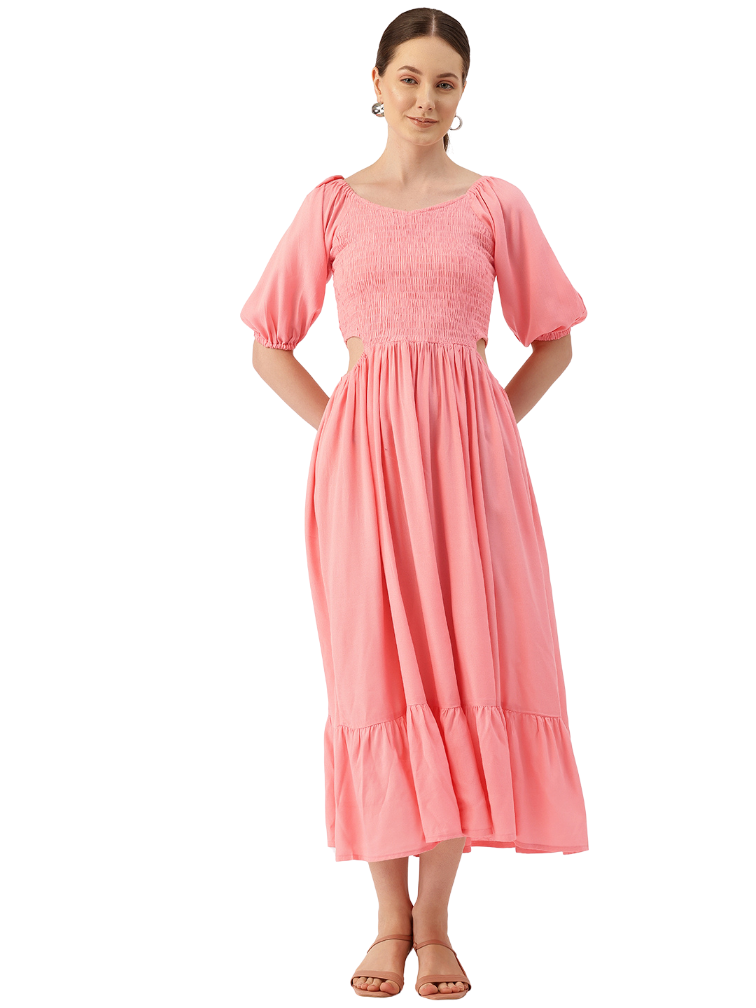 Womens Floral Print Rayon Flared Dress | Soft &amp; Lightweight | Casual Fit | Sizes XS“XXL