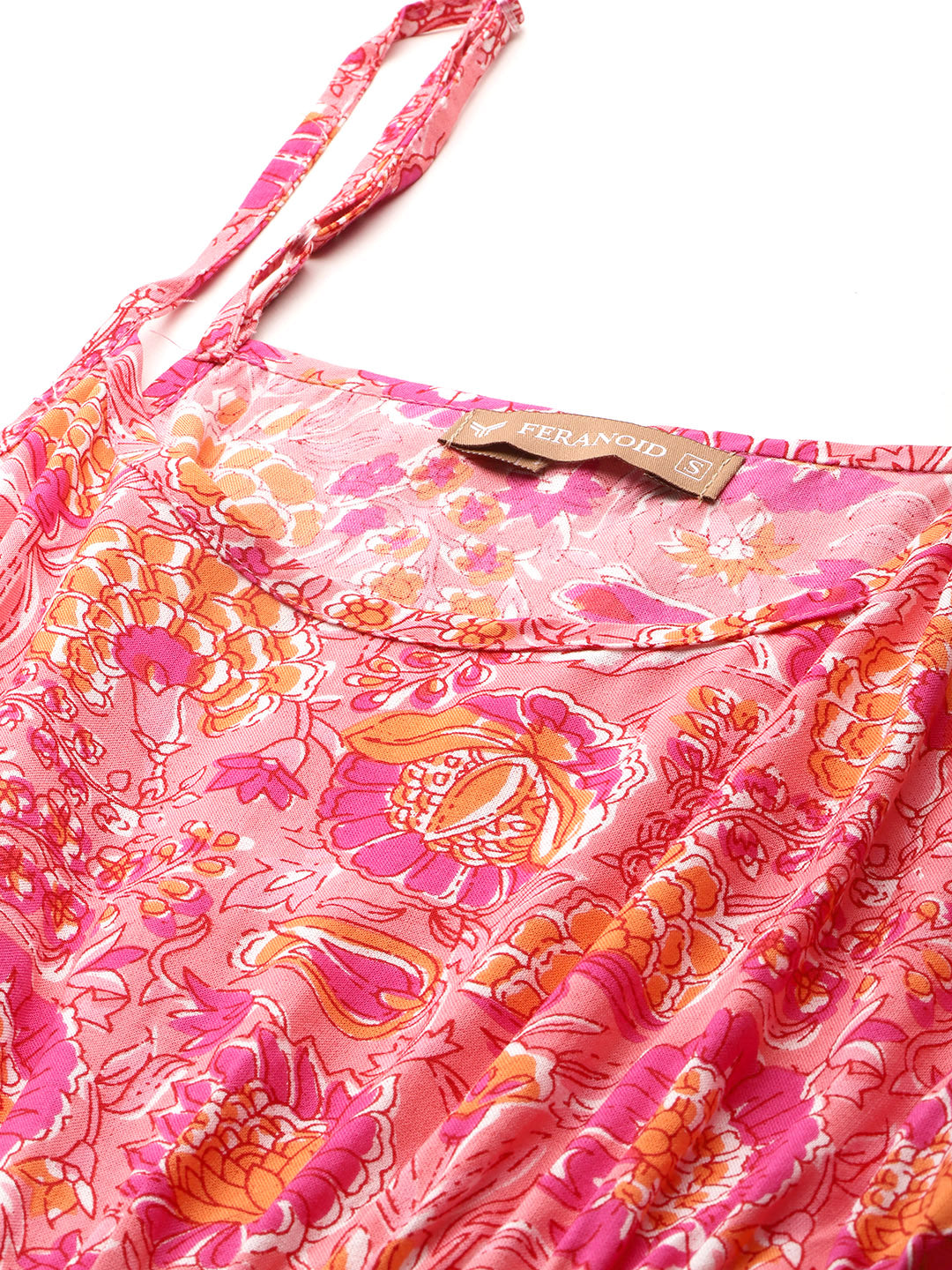 Womens Floral Print Rayon Flared Dress | Soft &amp; Lightweight | Casual Fit | Sizes XS“XXL