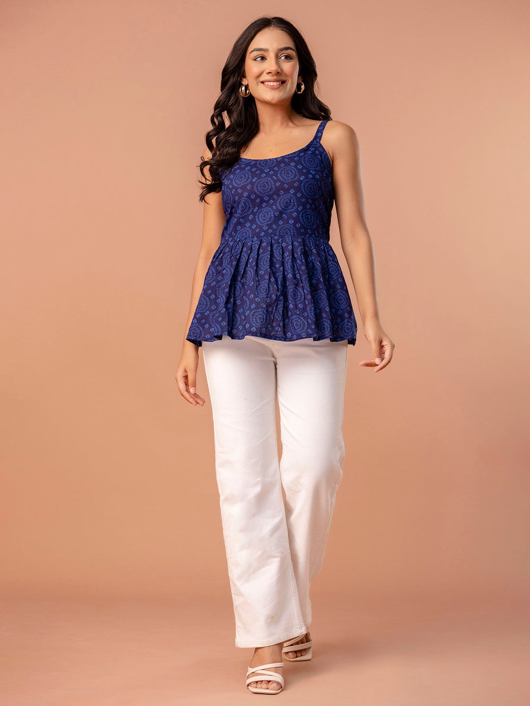 Strappy Peplum Top “ Flattering Fit, All-Day Comfort, Sizes XS“XXL.