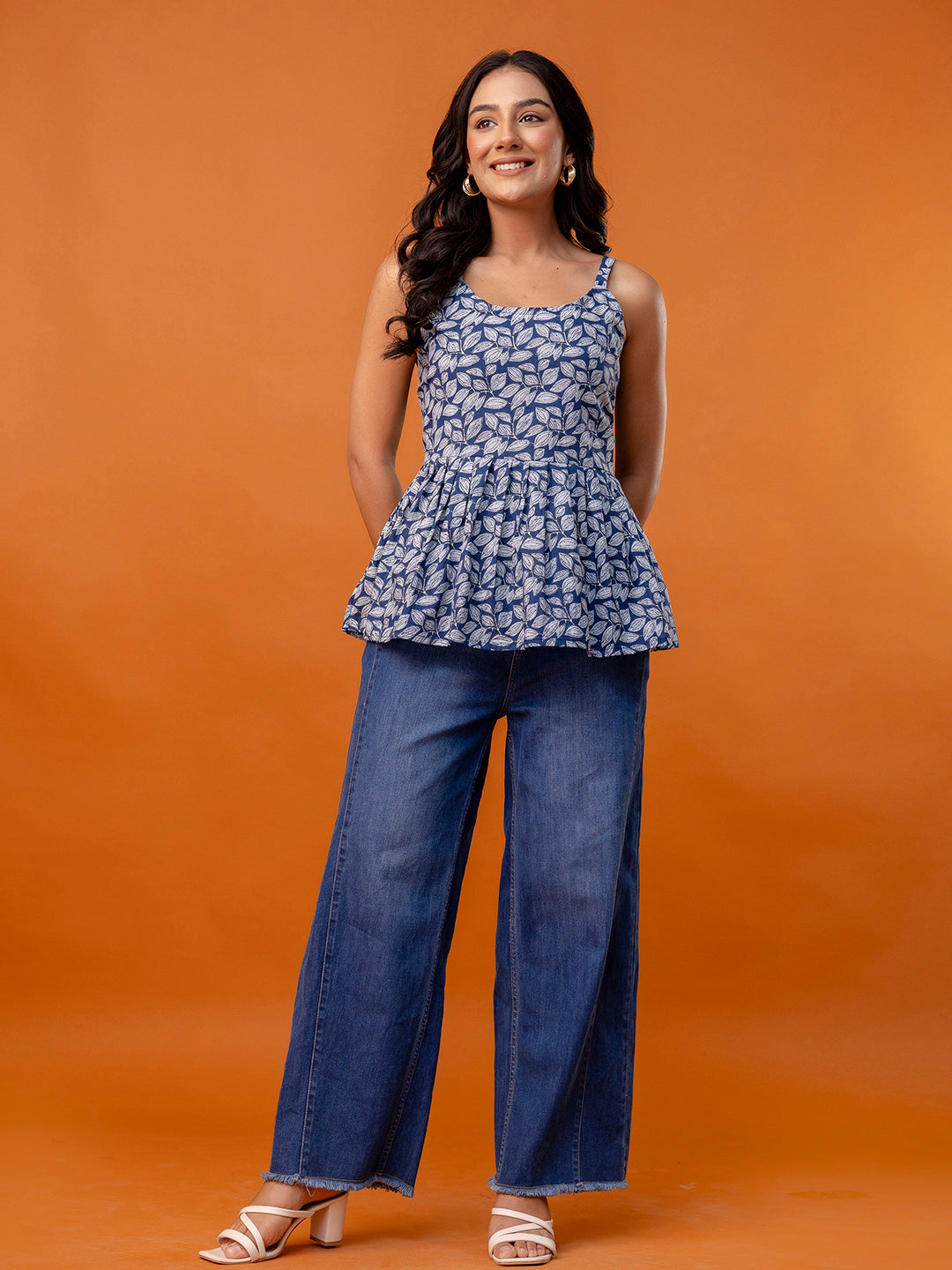 Strappy Peplum Top “ Flattering Fit, All-Day Comfort, Sizes XS“XXL.