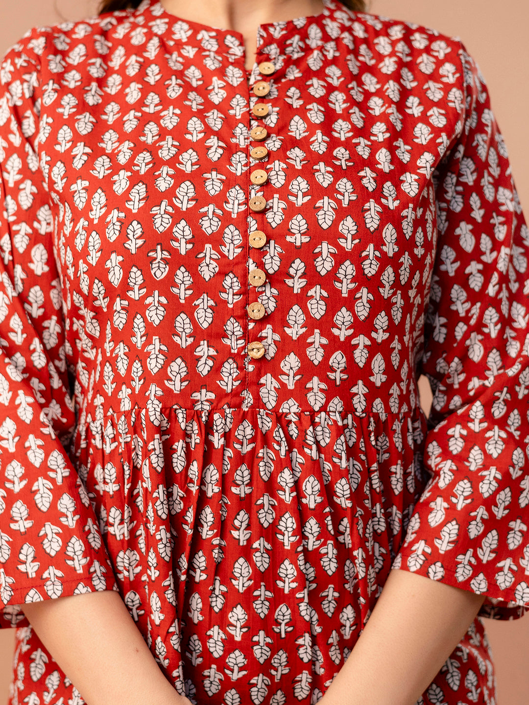 Top “ Mandarin Collar, 3/4 Sleeves, Flattering Fit (Sizes S“XXL)