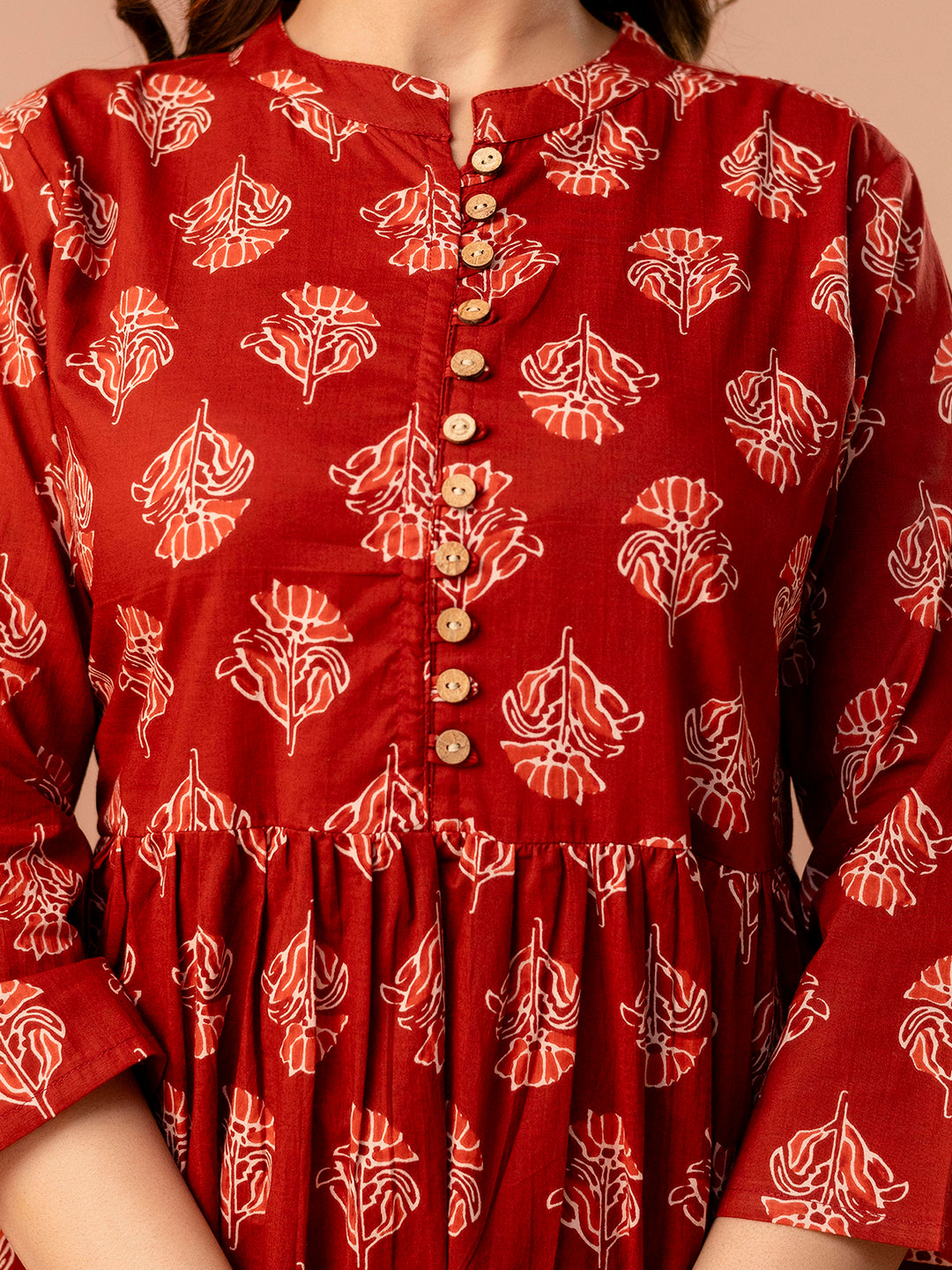 Top “ Mandarin Collar, 3/4 Sleeves, Flattering Fit (Sizes S“XXL)