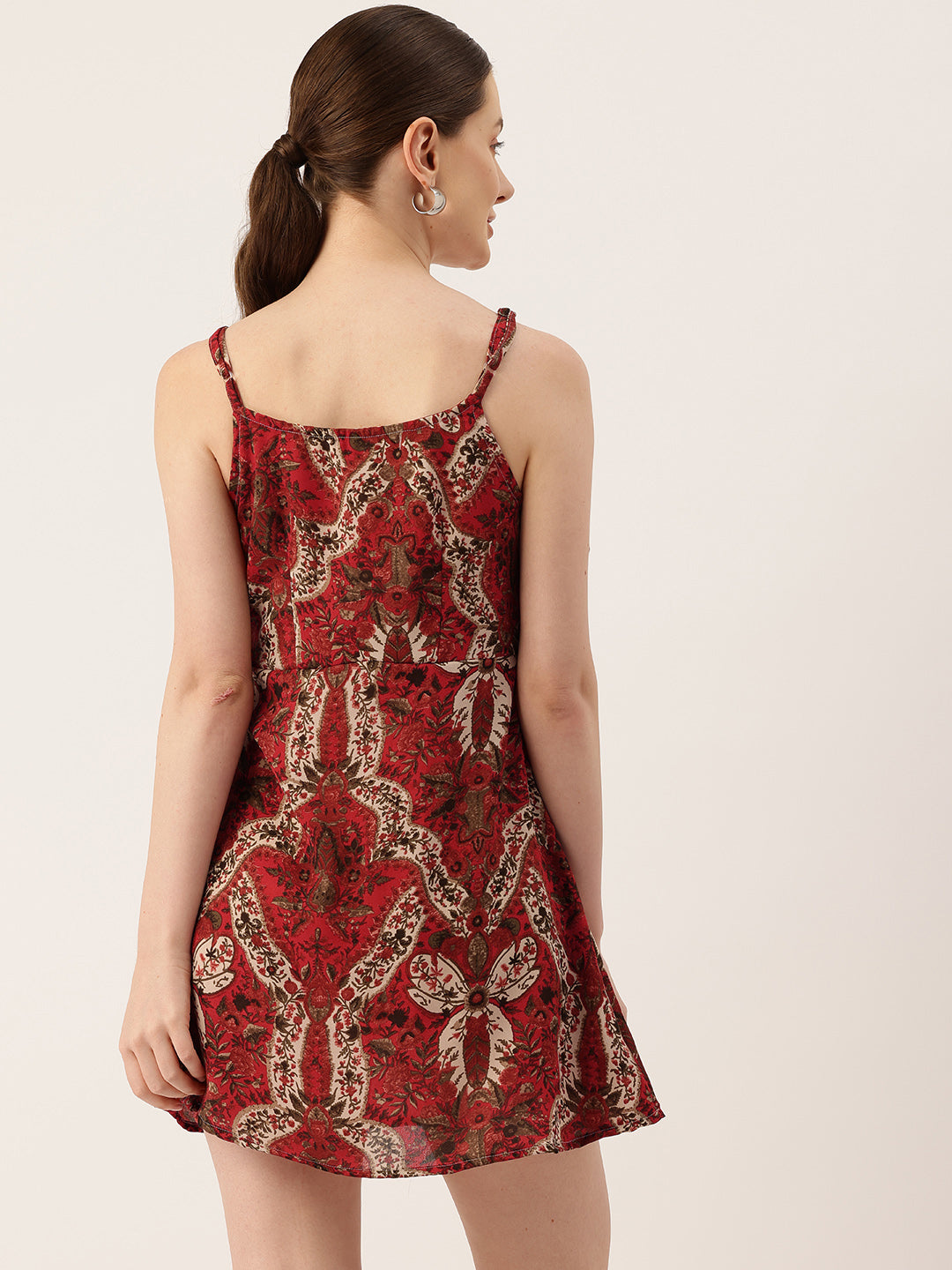 Womens Floral Print Rayon Flared Dress | Soft &amp; Lightweight | Casual Fit | Sizes XS“XXL