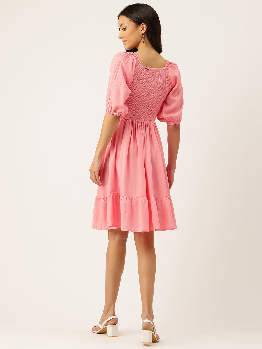 Womens Floral Print Rayon Flared Dress | Soft &amp; Lightweight | Casual Fit | Sizes XS“XXL