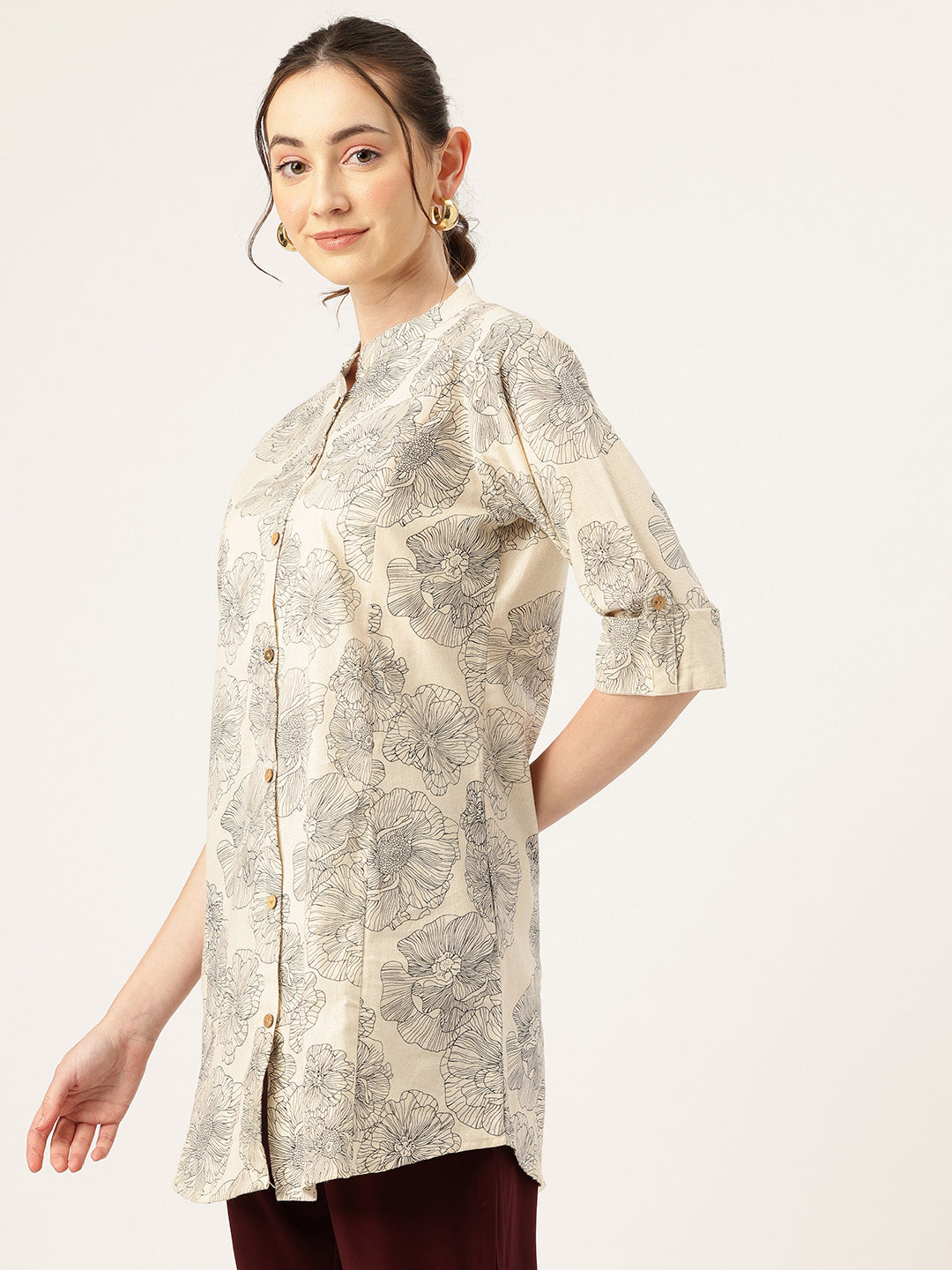 Printed Mandarin Shirt “ Casual &amp; Chic