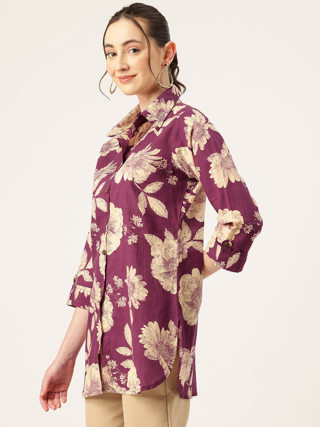 Versatile Collared top with 3/4 Sleeves for Women “ Elegant &amp; Casual