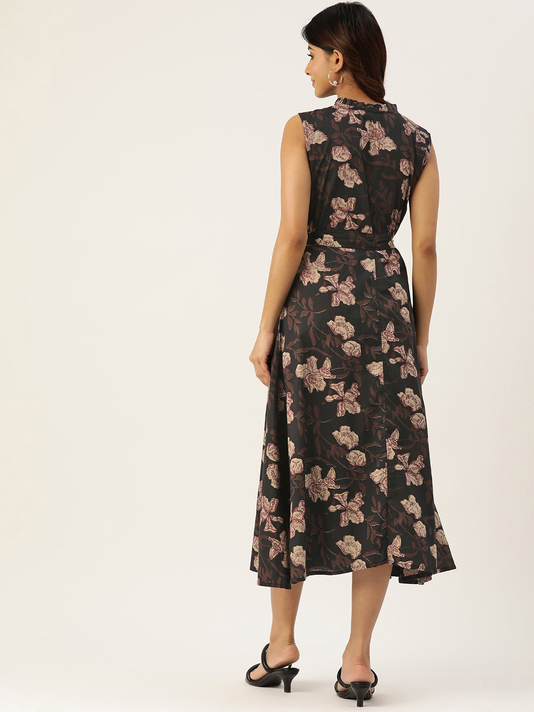 Floral Wrap Angrakha Dress “ Lightweight Sleeveless Cotton Perfection