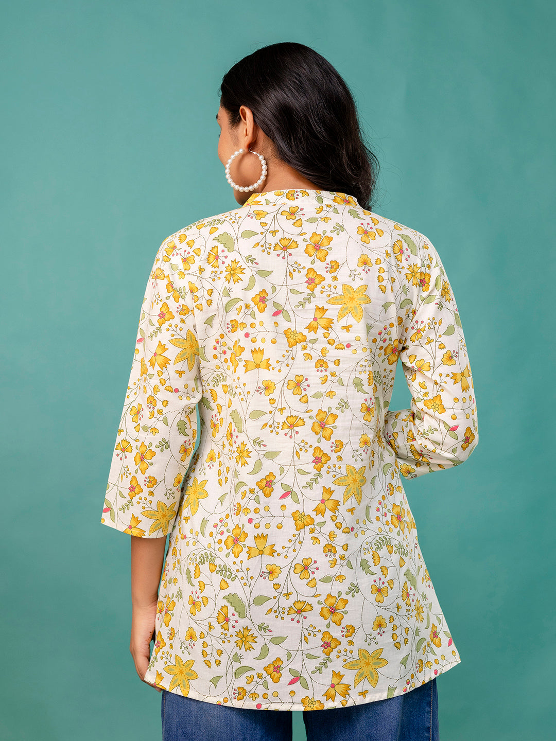 Tunic “ Mandarin Collar, 3/4 Sleeves, Flattering Fit (Sizes S“XXL)