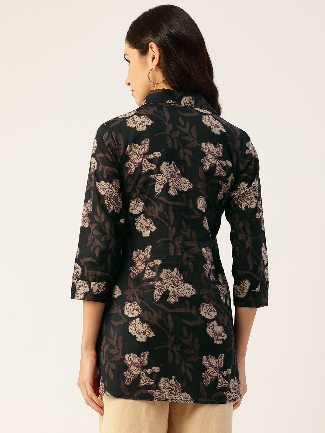 Versatile Collared Shirt with 3/4 Sleeves for Women “ Elegant &amp; Casual