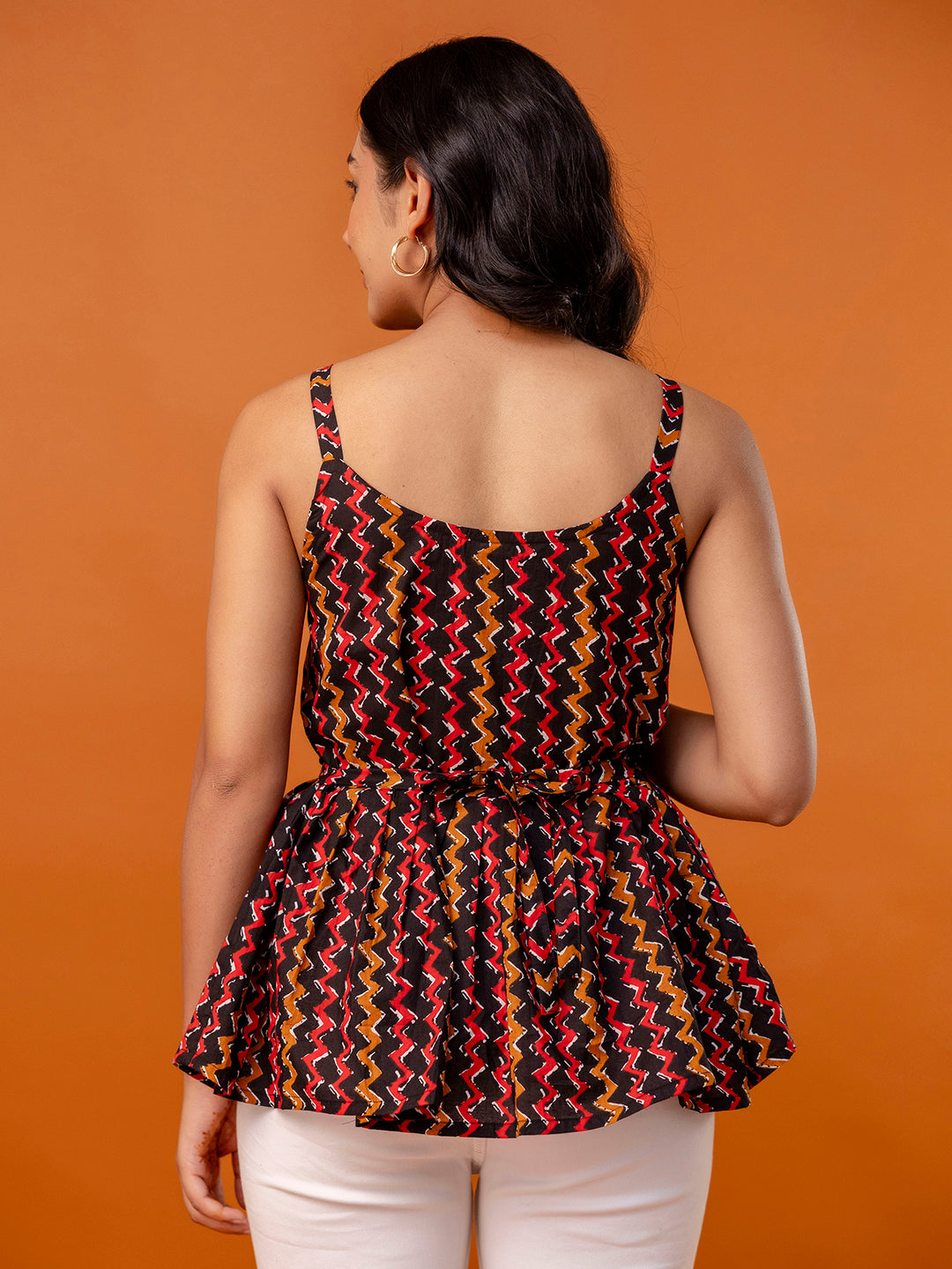 Strappy Peplum Top “ Flattering Fit, All-Day Comfort, Sizes XS“XXL.