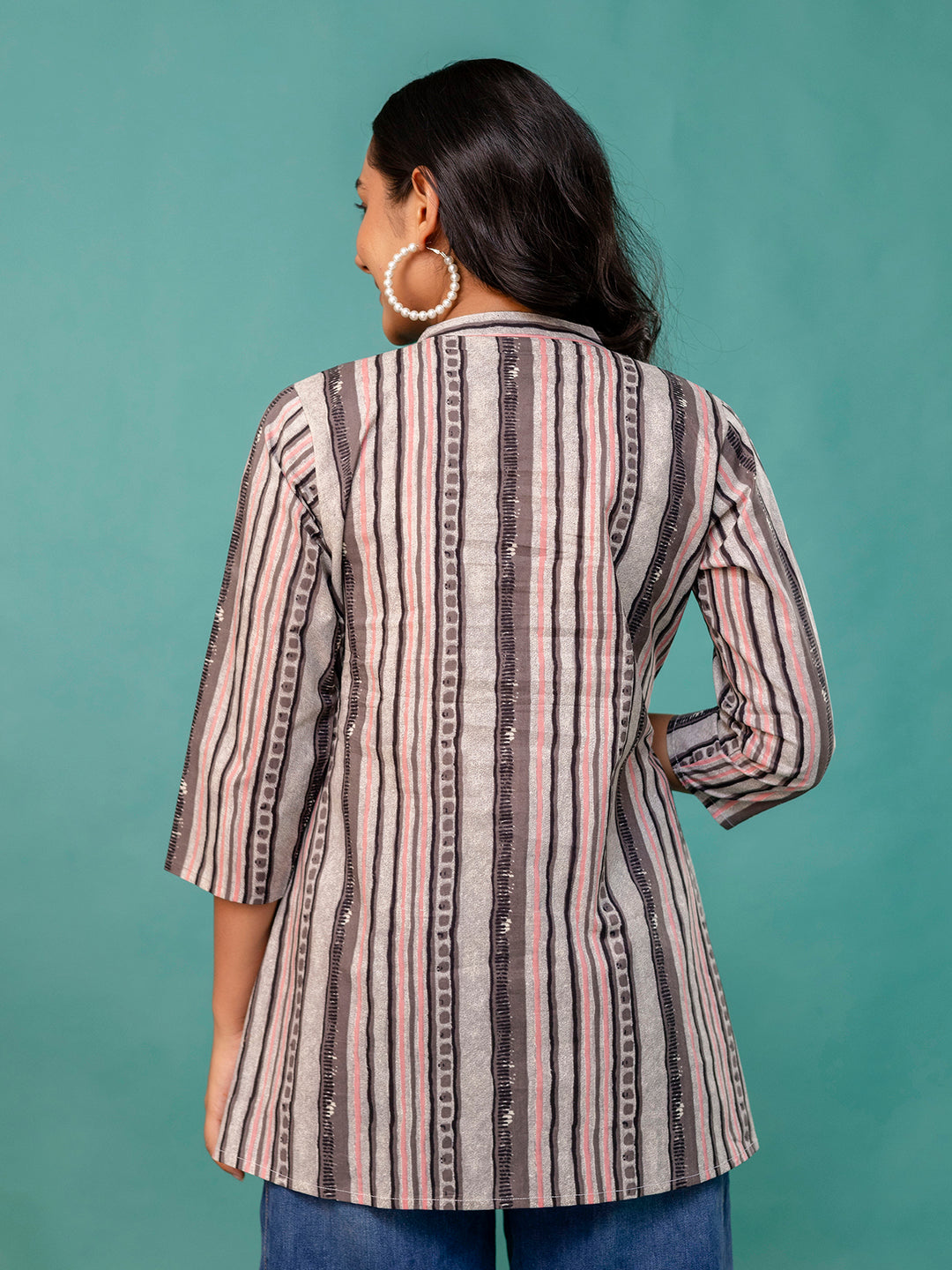 Tunic “ Mandarin Collar, 3/4 Sleeves, Flattering Fit (Sizes S“XXL)