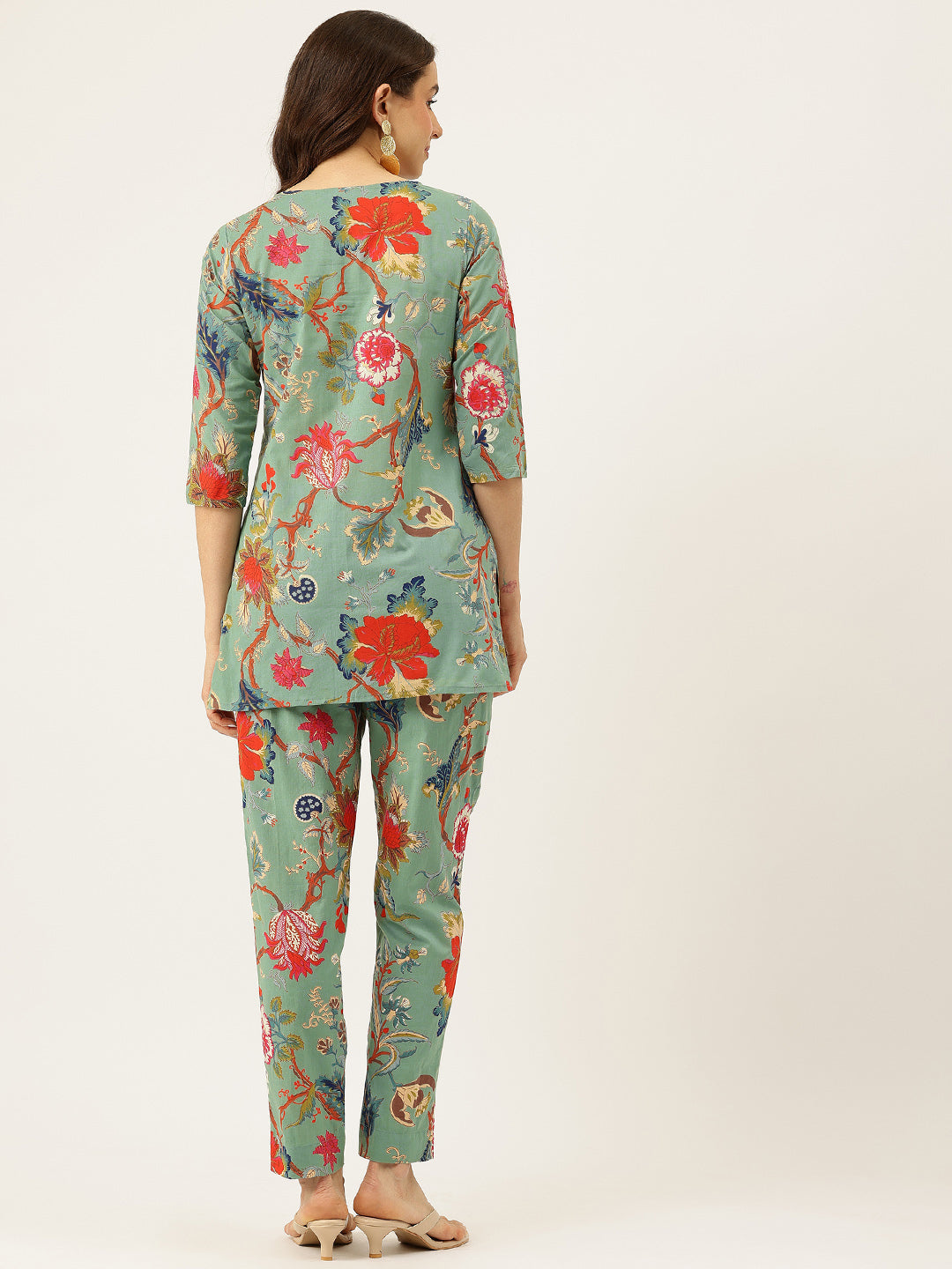 Printed Cotton Kurti &amp; Pant Set “ Breezy Prints, Chic Fit