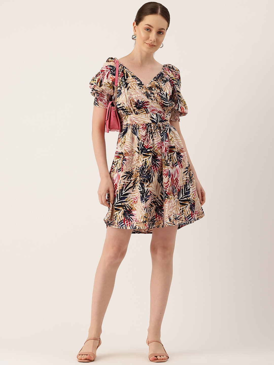 Womens Floral Print Rayon Flared Dress | Soft &amp; Lightweight | Casual Fit | Sizes XS“XXL