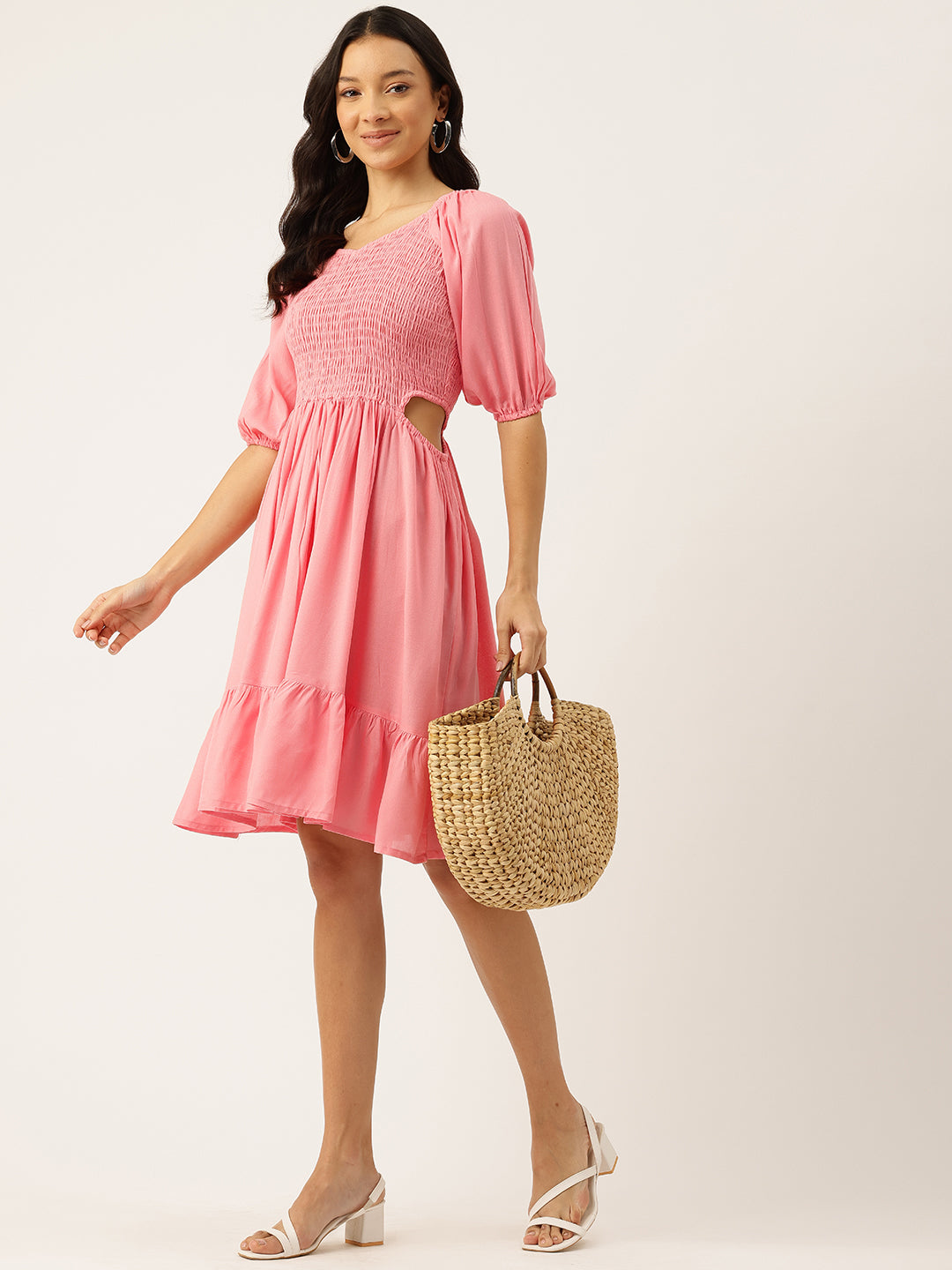 Womens Floral Print Rayon Flared Dress | Soft &amp; Lightweight | Casual Fit | Sizes XS“XXL