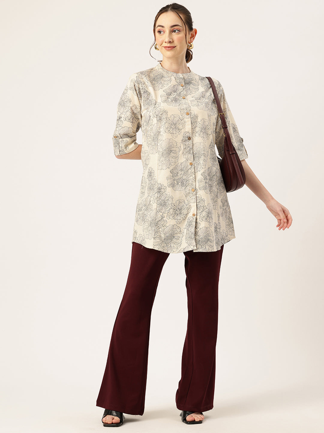 Printed Mandarin Shirt “ Casual &amp; Chic