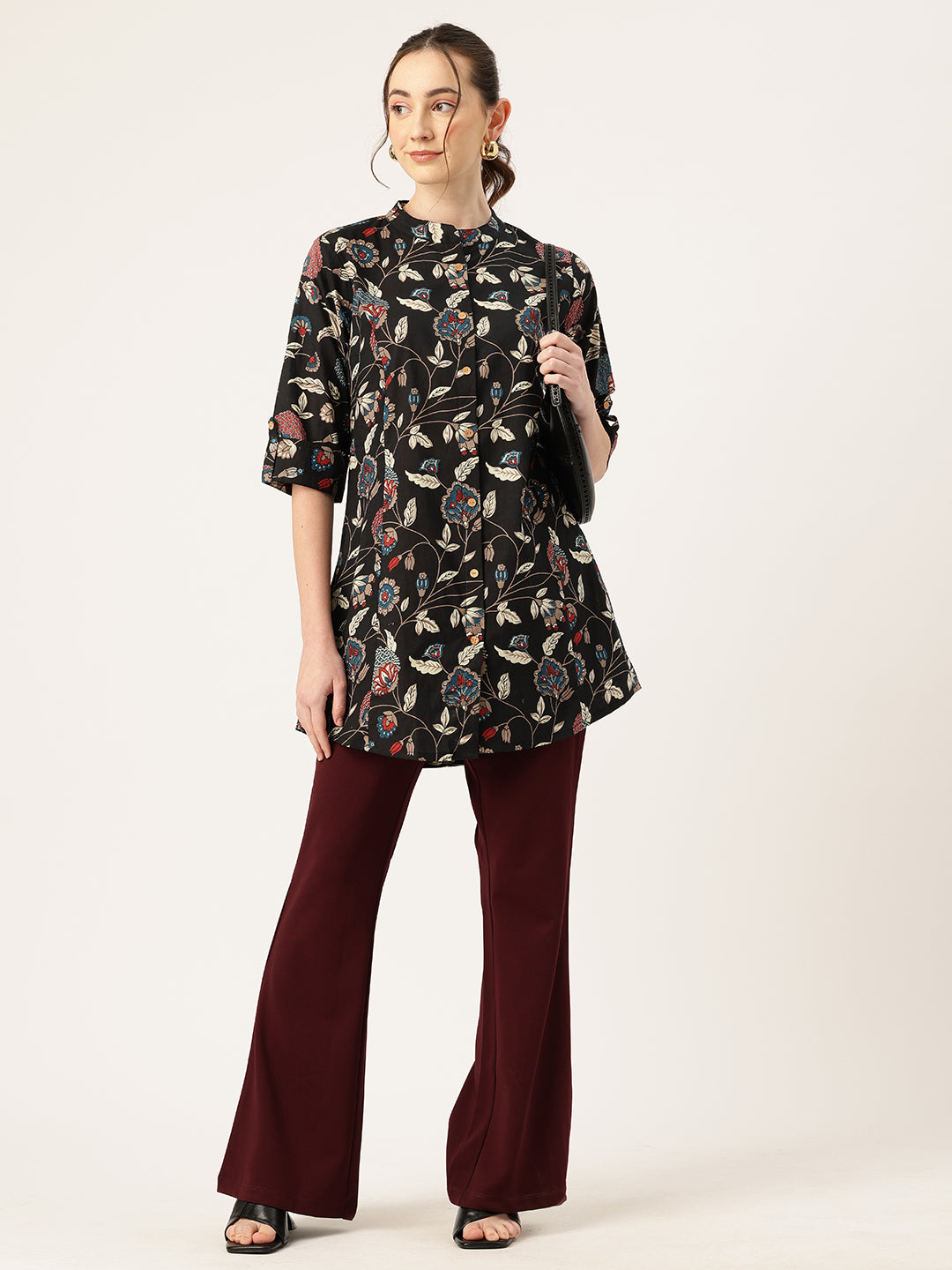 Printed Mandarin Shirt “ Casual &amp; Chic