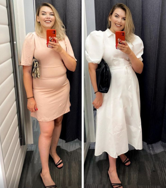 Donning dresses that are very tight