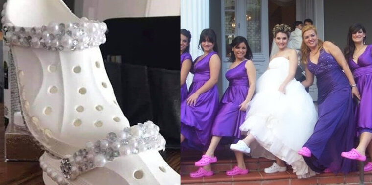 She walked down the aisle wearing Crocs